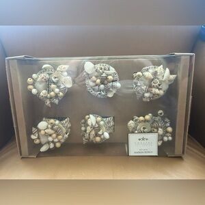 Coastal Collection, Florida style, shell Napkin Rings Set, NIB